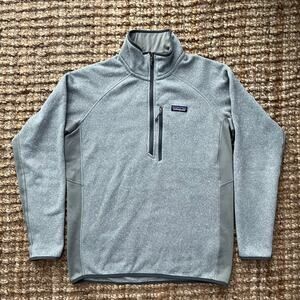 Patagonia Better Sweater Quarter Zip Pullover Gray Men’s L Fleece Jacket EUC